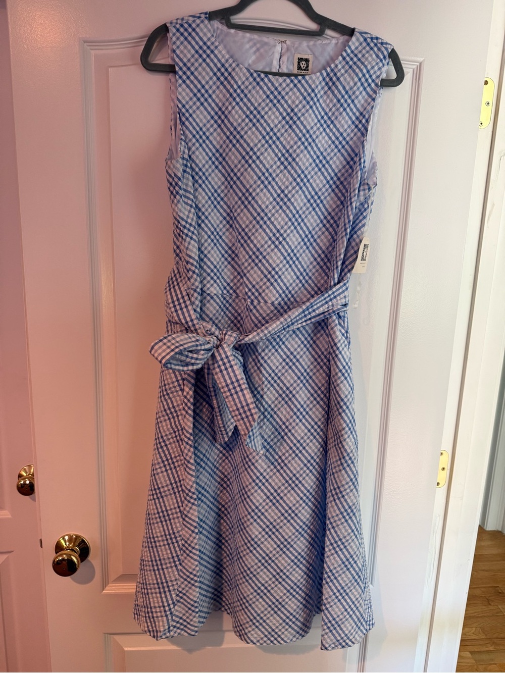 Anne Klein Seersucker Midi Dress. Size 14, new with tags.